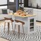Adjustable Kitchen Island with Storage Cabinet and Solid Wood Top